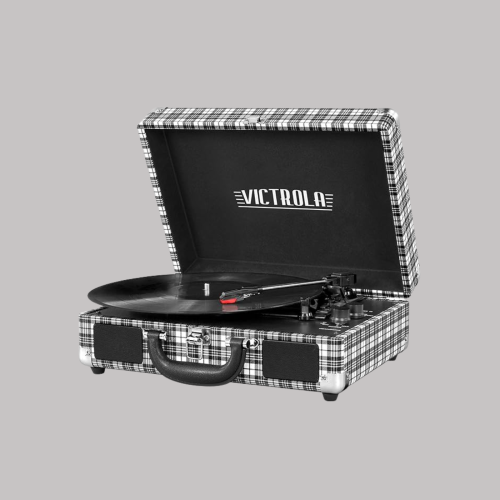 مشغل اسطوانات Victrola - اسود وابيض