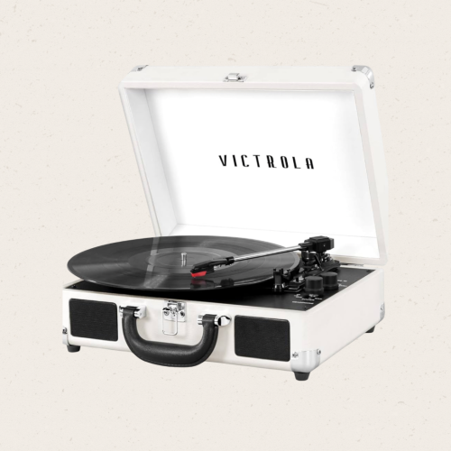 مشغل اسطوانات Victrola - ابيض