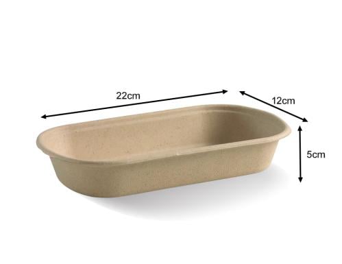 Food container made of sugarcane 750 ml natural beige – rectangular eco-friendly serving box 500 pieces