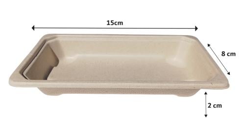 Sushi tray made of sugarcane 4 ounces with transparent lid – elegant serving box 600 pieces