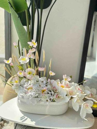 Soft white flower arrangement