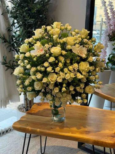 Luxury white flower vase