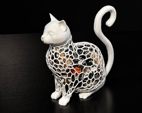 The mesh cat figure – 3D printed decor