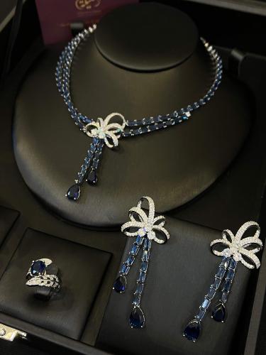 طقم زيركون ازرق