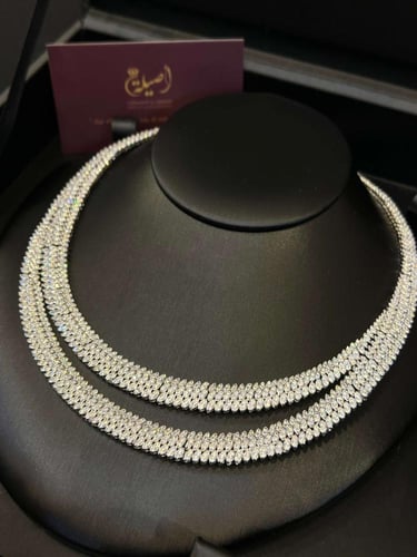 طقم زركون ابيض