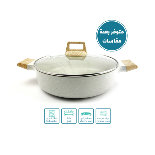 قدر جرانيت بمقابض من البكلايت الفاخر المقاوم للحرارة متوفرة بعدة مقاسات