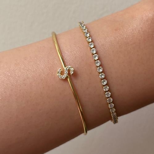 Tennis & letter bracelet