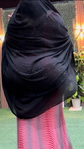 عبايه كرستال اسود نسف