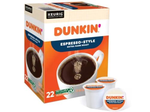 كبسولات قهوة اسبريسو ستايل داكنة من دانكن | 22 كبس...