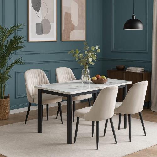 طقم طاولة طعام رخام 1+4