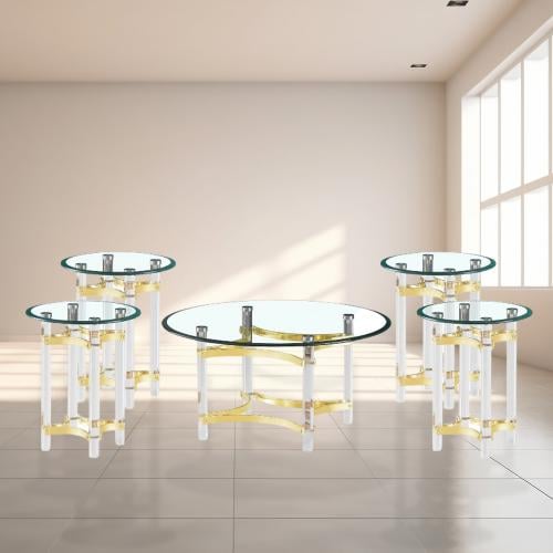 طقم استيل اكرليك 1+4 (المقاس 90*90*45 / 45*45*55)