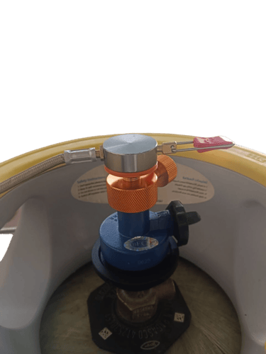 وصلة غاز المنزل زرقاء