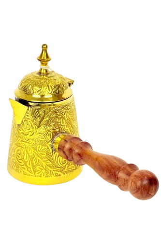 ركوة قهوة نحاس هندي صغير بيد خشب
