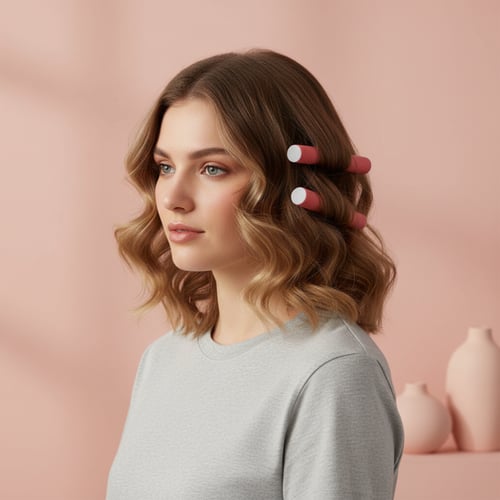 مجموعة لف الشعر - لفائف شعر ناعمة وماصة ممتازة لتج...