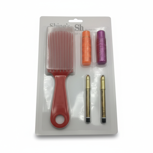 مجموعة فرشاة الشعر-تتضمن قلم تحديد العيون وأحمر ال...