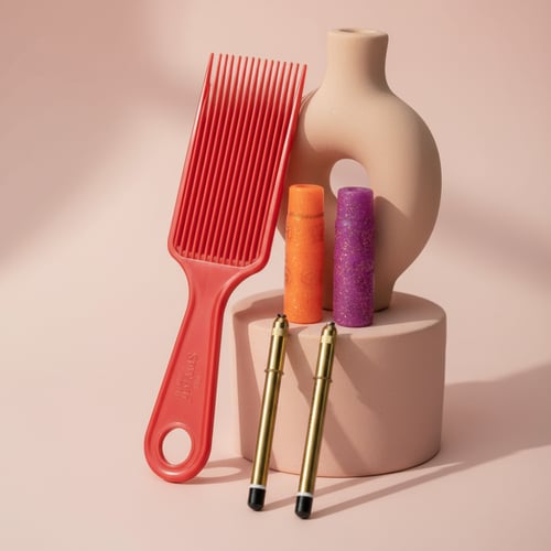 مجموعة فرشاة الشعر-تتضمن قلم تحديد العيون وأحمر ال...