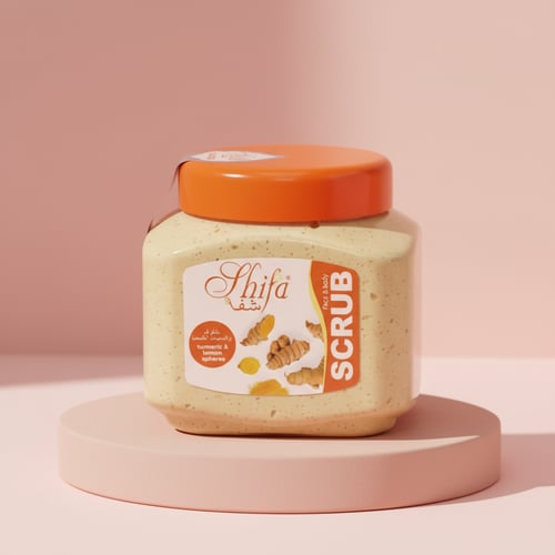 فرك الكركم - التقشير الطبيعي بالمكونات العضوية للب...