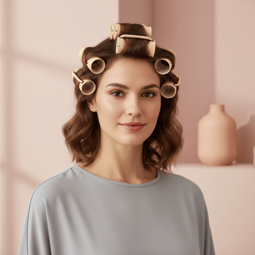 مجموعة لف الشعر - لفائف شعر ناعمة وماصة ممتازة لتج...