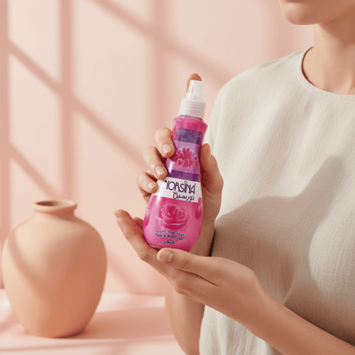 ماء الورد - إكسير مغذي للعناية بالوجه والجسم للبشر...