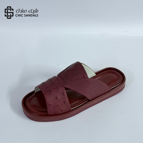 حذاء عنابي بدون اصباع نعام
