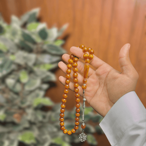 سبحة بكلايت ذهبي مموج