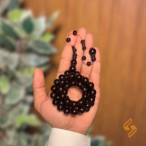 سبحة بكلايت عنابي غامق منجم