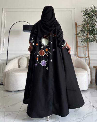عباية ستريت بكسرات طويلة ملونة