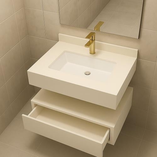 مغسلة ديكور كوريان مع درج قص ليزر 50x60 سكري