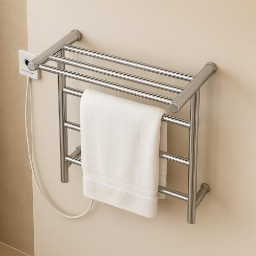 علاق مناشف كروم بنظام تدفئة وتجفيف كهربائي