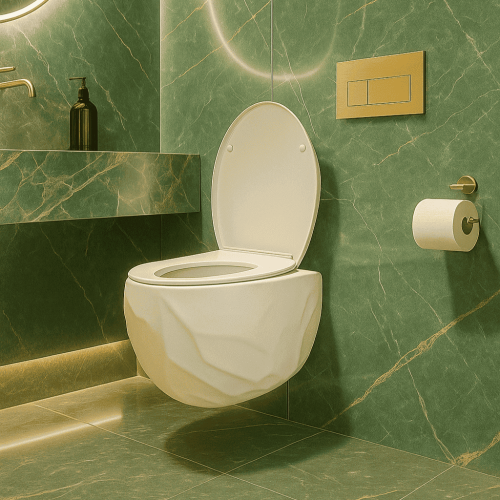 كرسي حمام معلق مقاس 18 مضلع ماركة AUSHEN