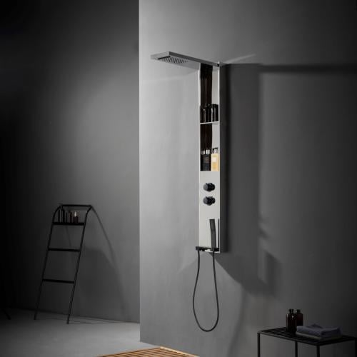 وحدة شاور جداري بثلاث وظائف متكاملة لون كروم ملكي