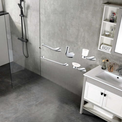 طقم اكسسوارات حمام كروم 5 قطع ماركة AUSHEN