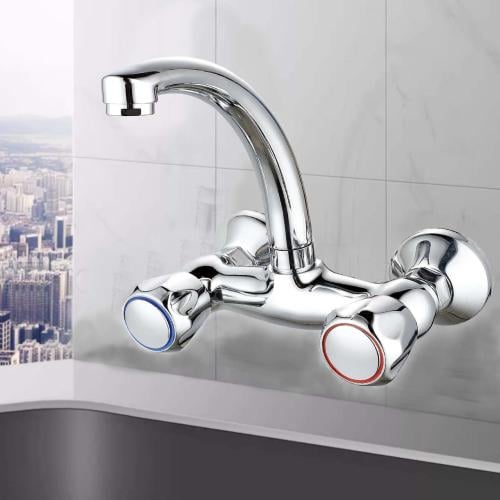 خلاط مطبخ جداري كروم حار بارد ماركة ZINTH