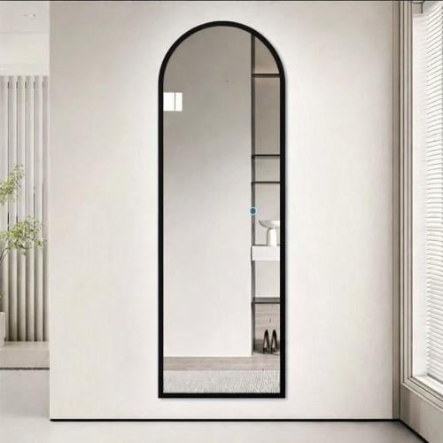 مراية جدارة كبيرة بأطار المنيوم اسود 200x40 ليد LE...