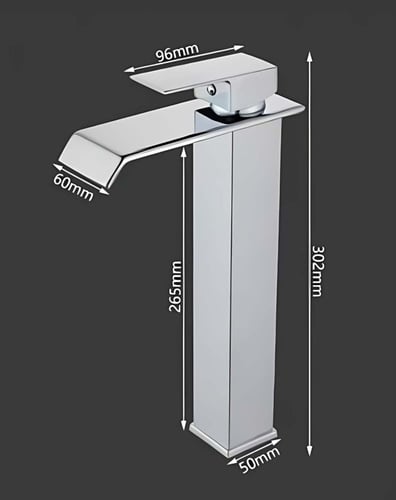 خلاط مغسلة طويل بارد حار ستانلس ستيل بنظام شلال مي...