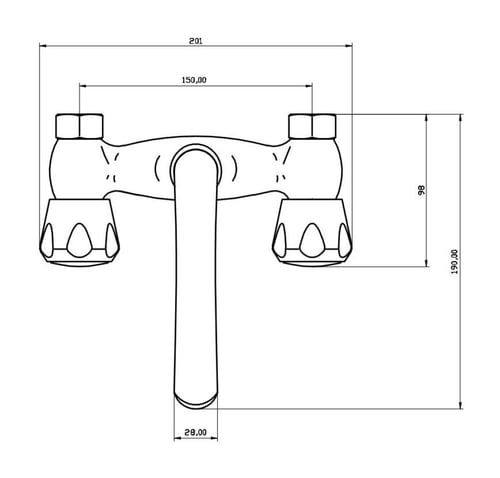 خلاط مطبخ جداري كروم حار بارد ماركة ZINTH