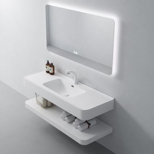 مغسلة ديكور كوريان 50x120 قص ليزر ابيض سادة