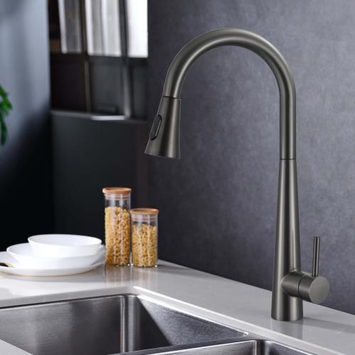 خلاط مطبخ نحاس سحاب مقاوم للصدأ لون رصاصي غامق