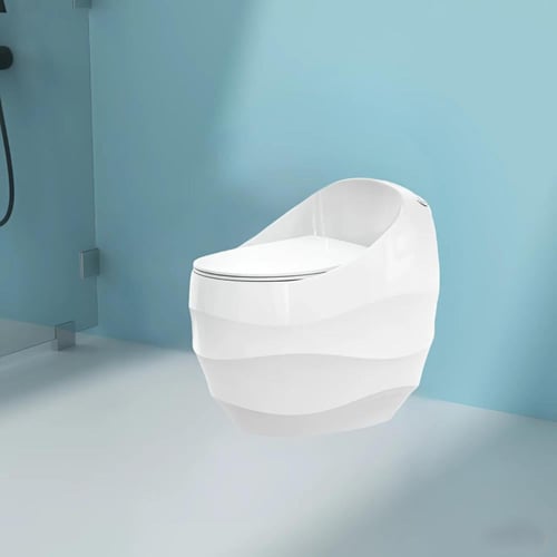 كرسي حمام أفرنجي مقاس 30 سم دفع وشفط أبيض سادة