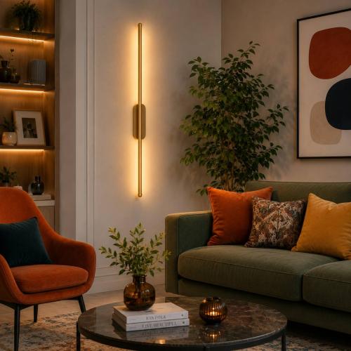 أبليك جداري LED مودرن اسطواني ذهبي