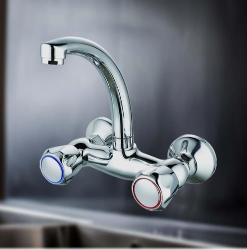 خلاط مطبخ جداري كروم حار بارد ماركة ZINTH