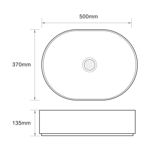 حوض مغسلة خارجي اسود 50x37 بيضوي
