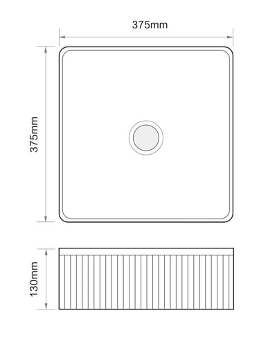 حوض مغسلة خارجي بني 37x37 مربع