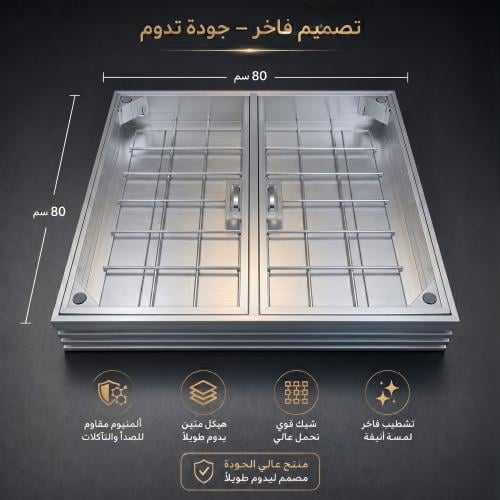 غطاء غرفة تفتيش ألمنيوم بابين 80x 80 بابين ماركة A...