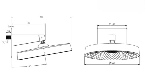 راس دش جداري دائري بنظام شلال مياة مطري عالي الظغط