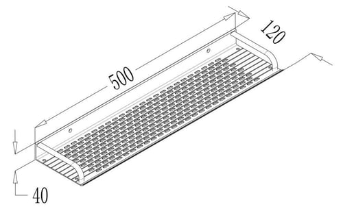 رف حمام المنيوم 50 سم مقاوم للصدا والتاكل