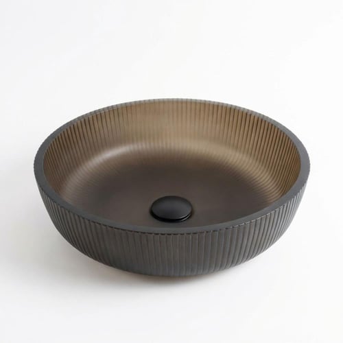 حوض خارجي زجاجي بني فاتح عسلي 42X42