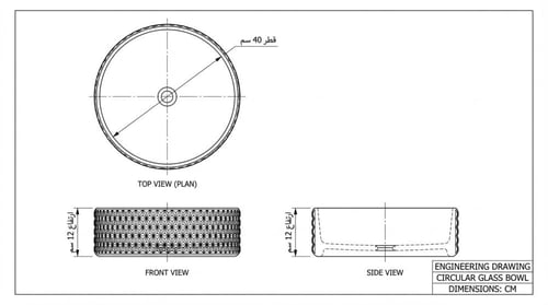 حوض خارجي زجاجي دائري بتصميم كرستالي 40X40