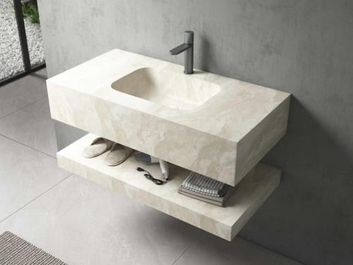 مغسلة ديكور بورسلان بلمسة رخامية 50x120 قص ليزر بي...