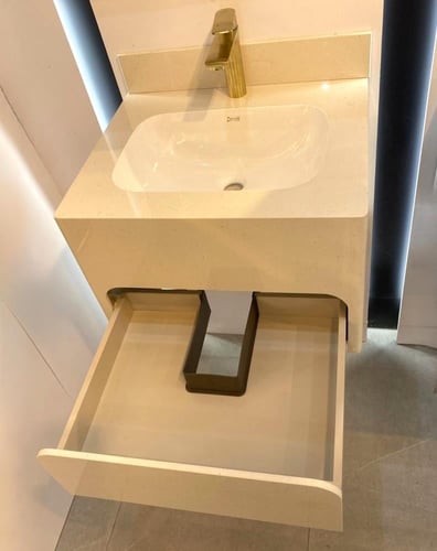 مغسلة ديكور كوريان مع درج قص ليزر 50x60 سكري